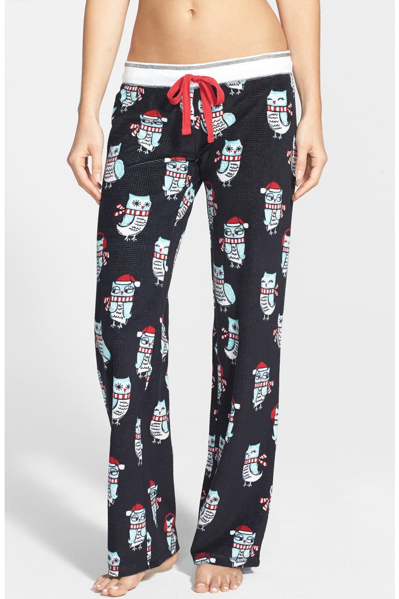 Print Thermal Pants, Main, color, BLACK OWL