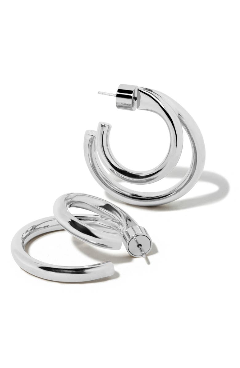 Jennifer Fisher Double Lilly Mini Hoops, 1-Inch, Alternate, color, Silver