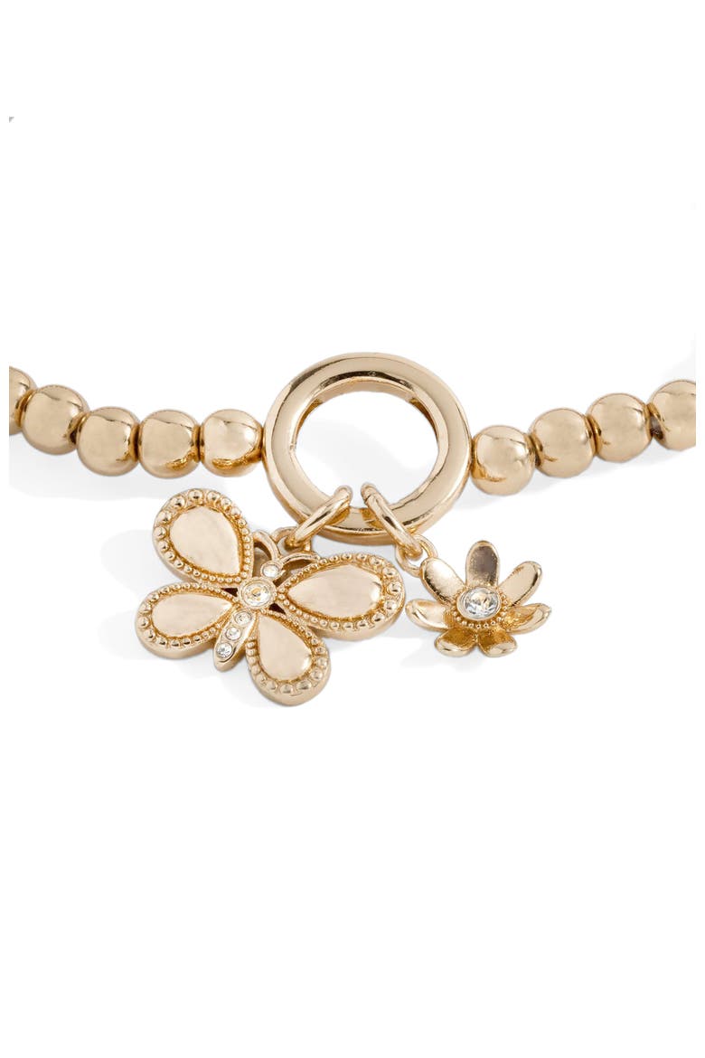Puffy Butterfly Stretch Bracelet, Main, color, Gold