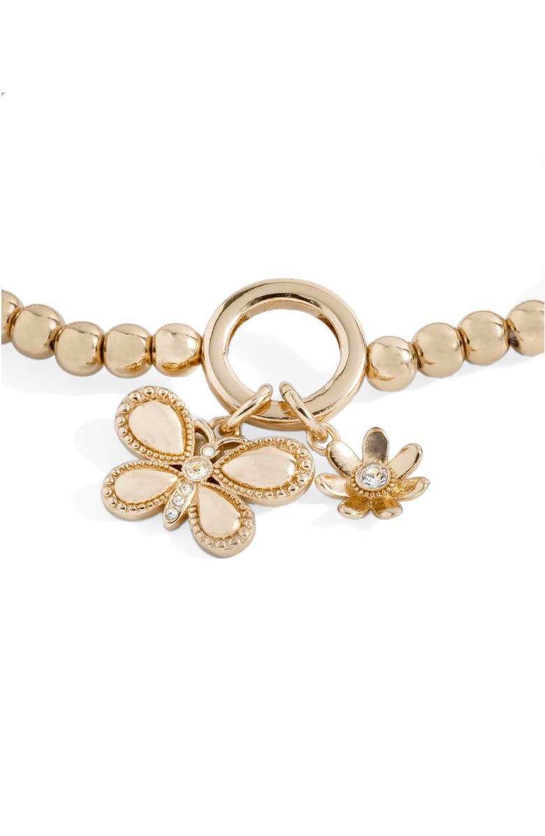 Alex and Ani Puffy Butterfly Stretch Bracelet, Main, color, Gold