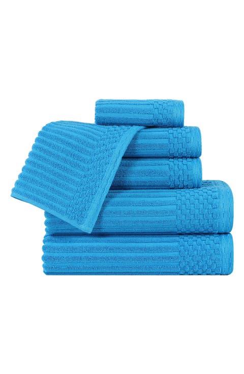 Soho 6-Piece Textured Cotton Bath Towel Set