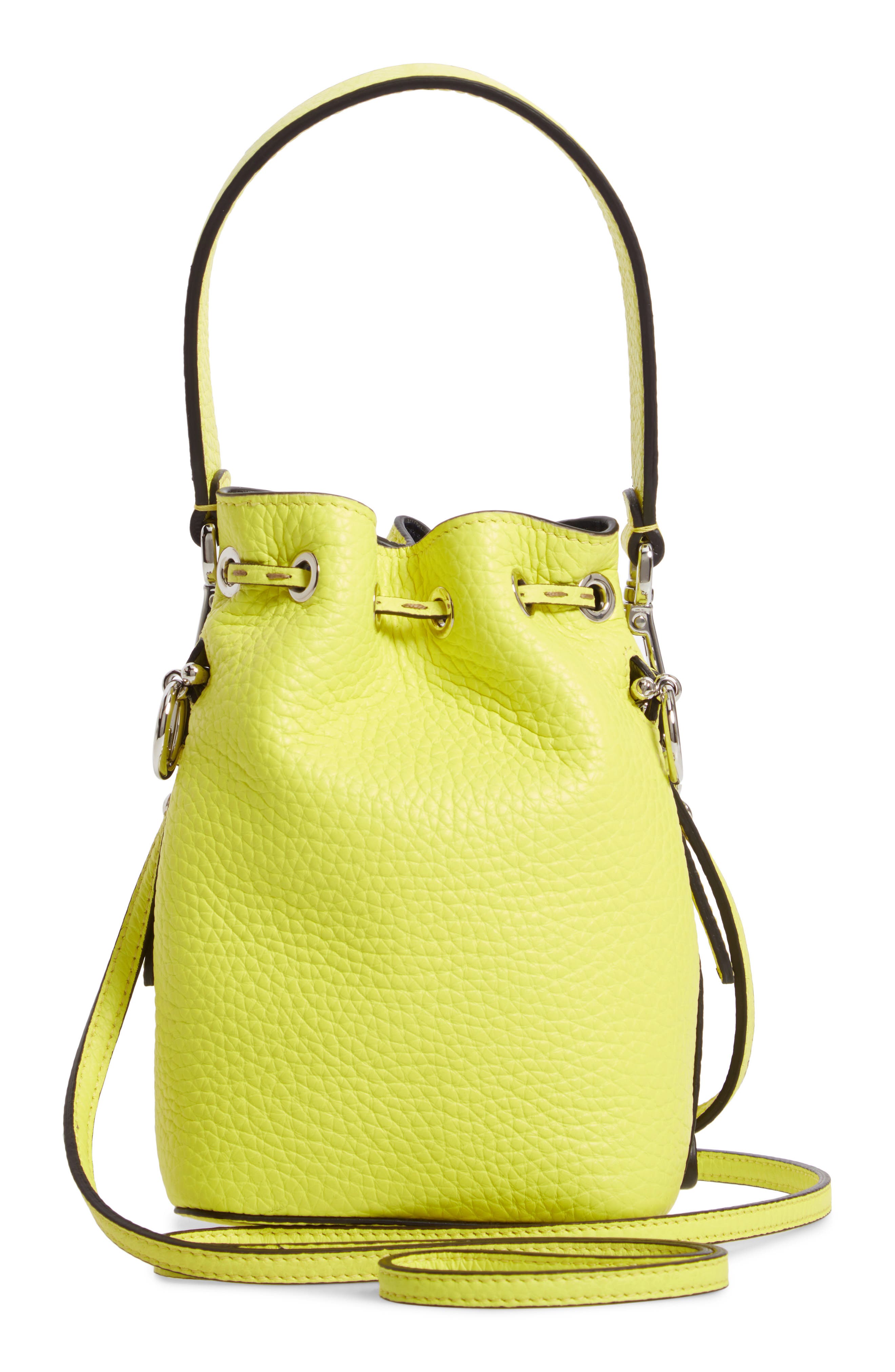Fendi Mini Mon Tresor Leather Bucket Bag, Alternate, color, 