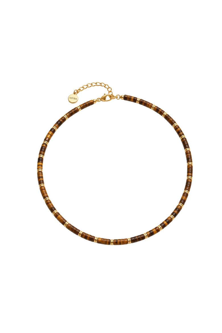 Horizon Tiger Eye Stainless Steel Necklace, Alternate, color, Gold