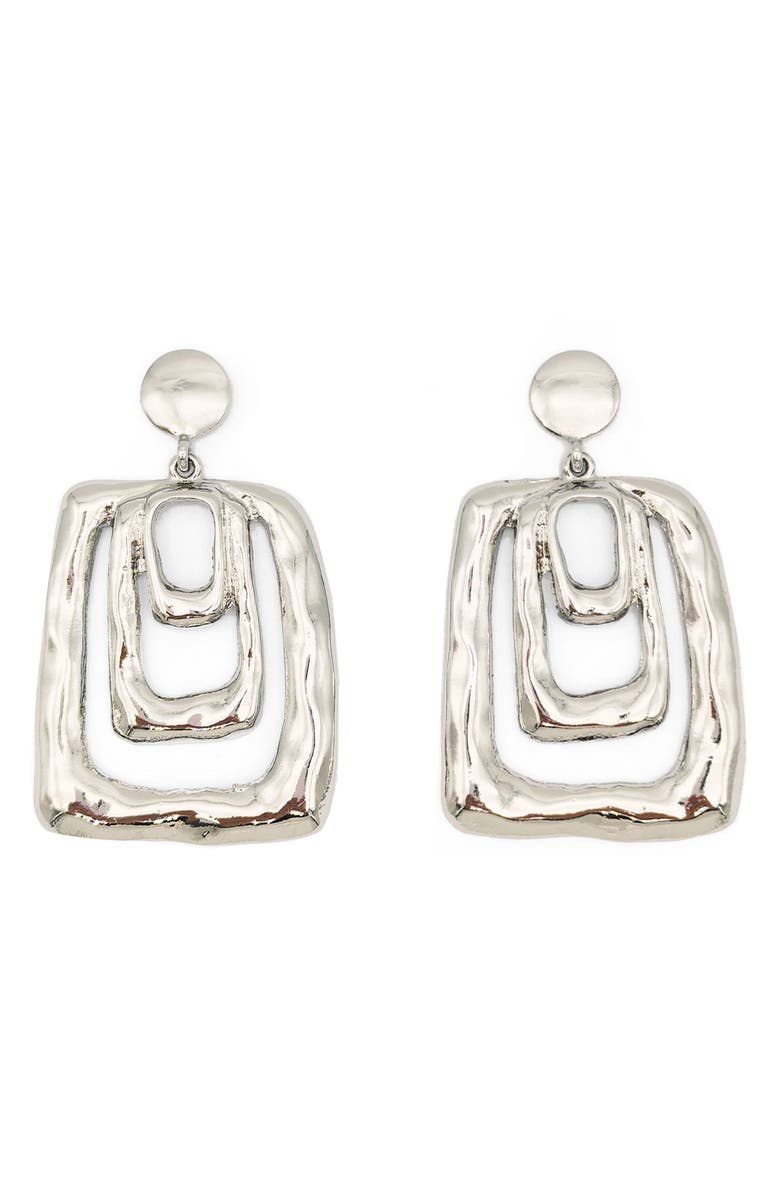 Petit Moments Hammered Knocker Drop Earrings, Main, color, Silver