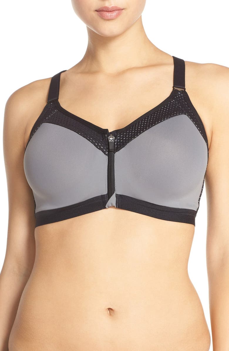 Wacoal Zip Underwire Sports Bra, Main, color, 