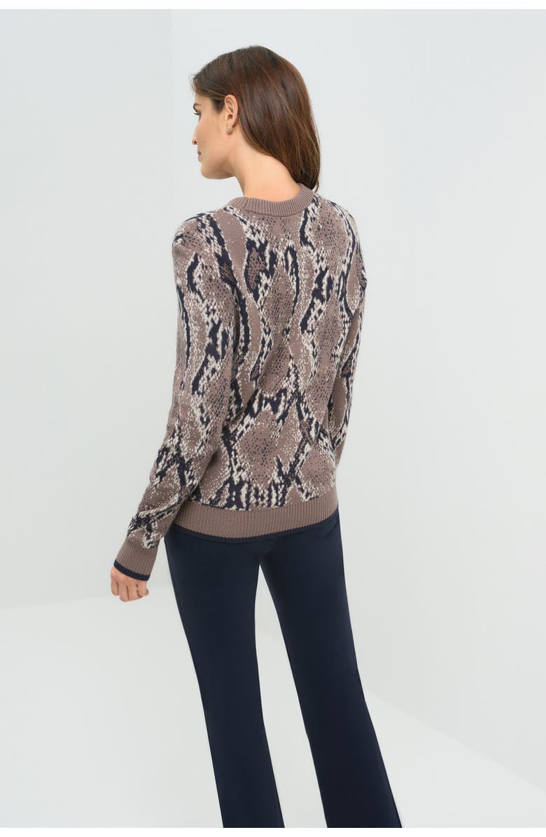 Anatomie Printed Archer Removable Turtleneck Sweater, Alternate, color, Python