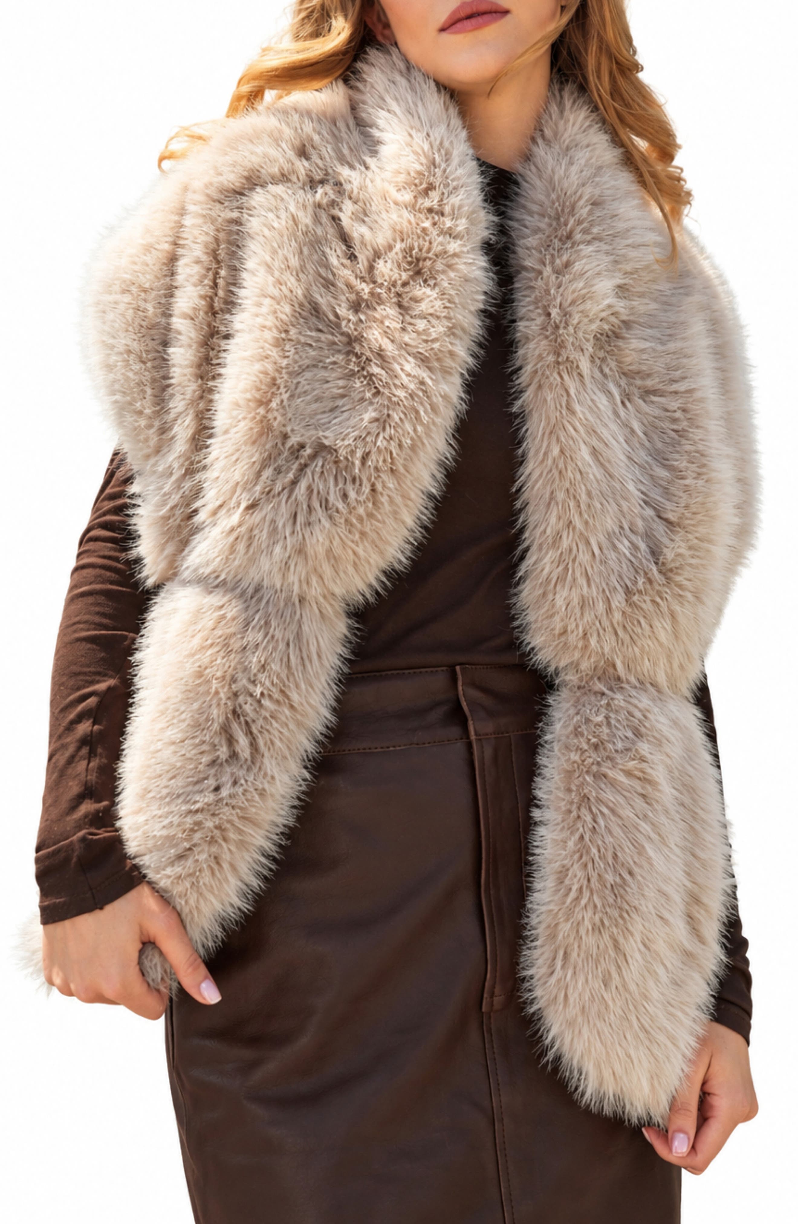 Faux Fur Shawl Wrap