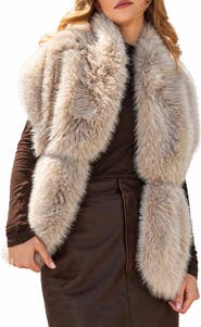 SAACHI Faux Fur Shawl Wrap