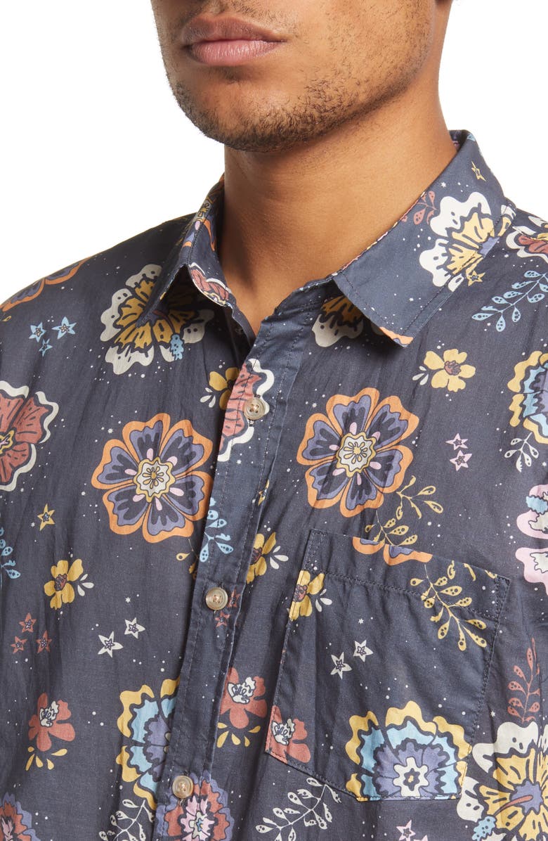Marine Layer Men's Floral Print Short Sleeve Button-Up Shirt, Alternate, color, 