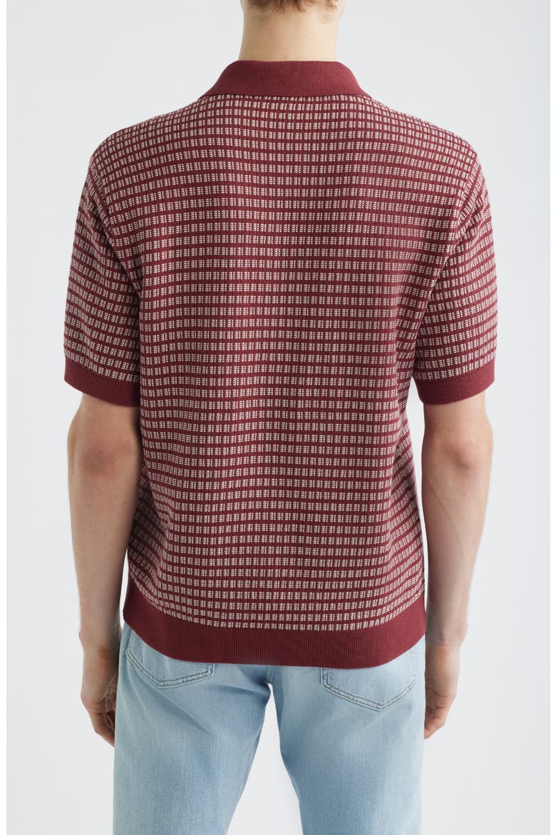 Jacquard Sweater Polo, Alternate, color, DUSTY MERLOT