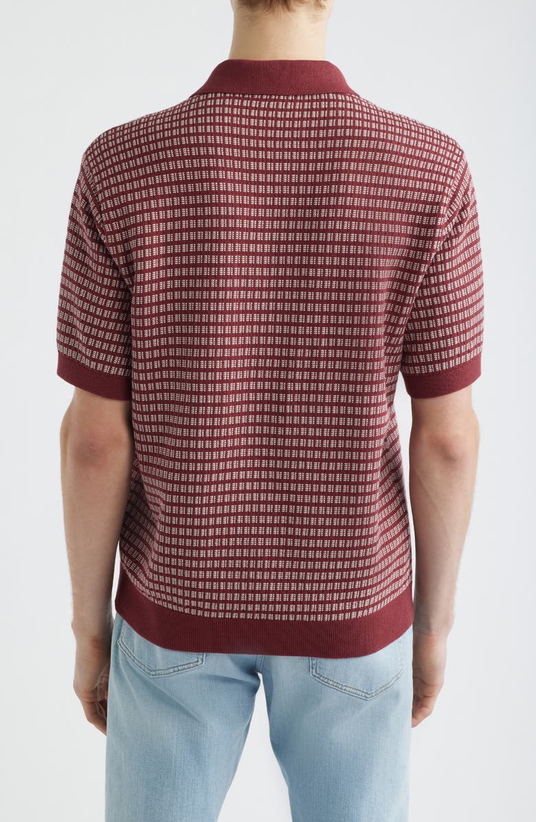 Madewell Jacquard Sweater Polo, Alternate, color, Dusty Merlot