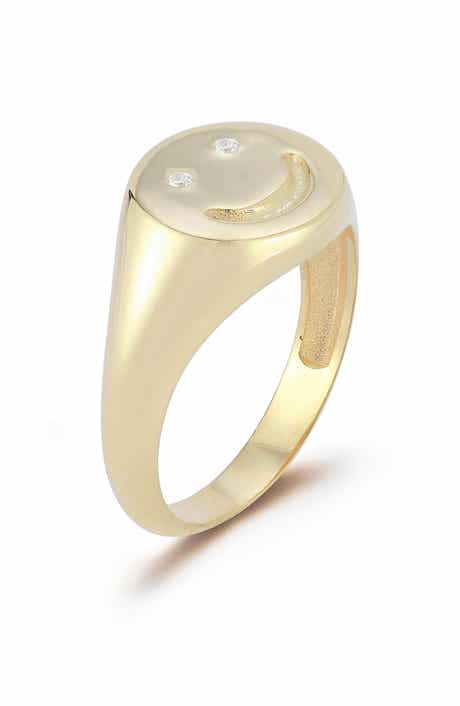 SPHERA MILANO Sterling Silver & CZ Smiley Face Ring