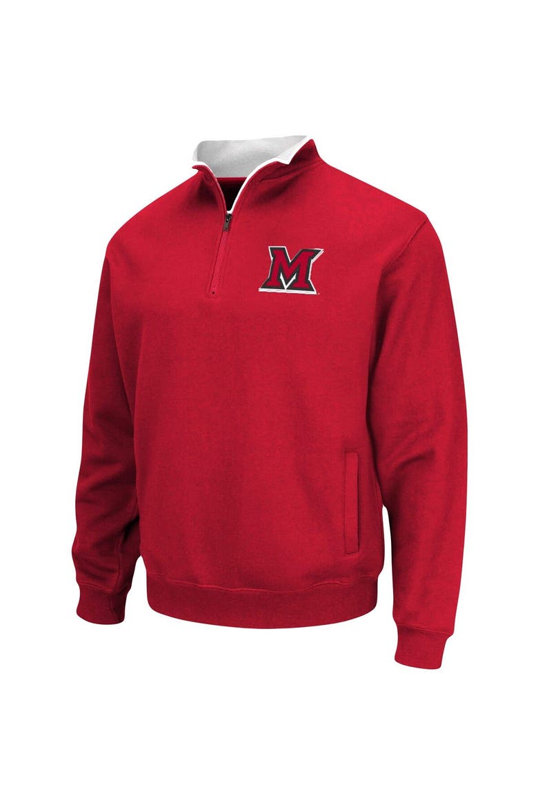 Men's Colosseum Red Miami University RedHawks Tortugas Logo Quarter-Zip Jacket, Alternate, color, Red