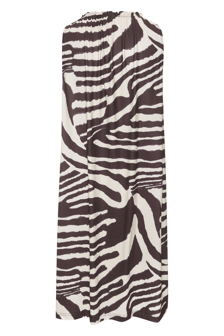 High Neck Swing Dress, Alternate, color, Ivory & Brown