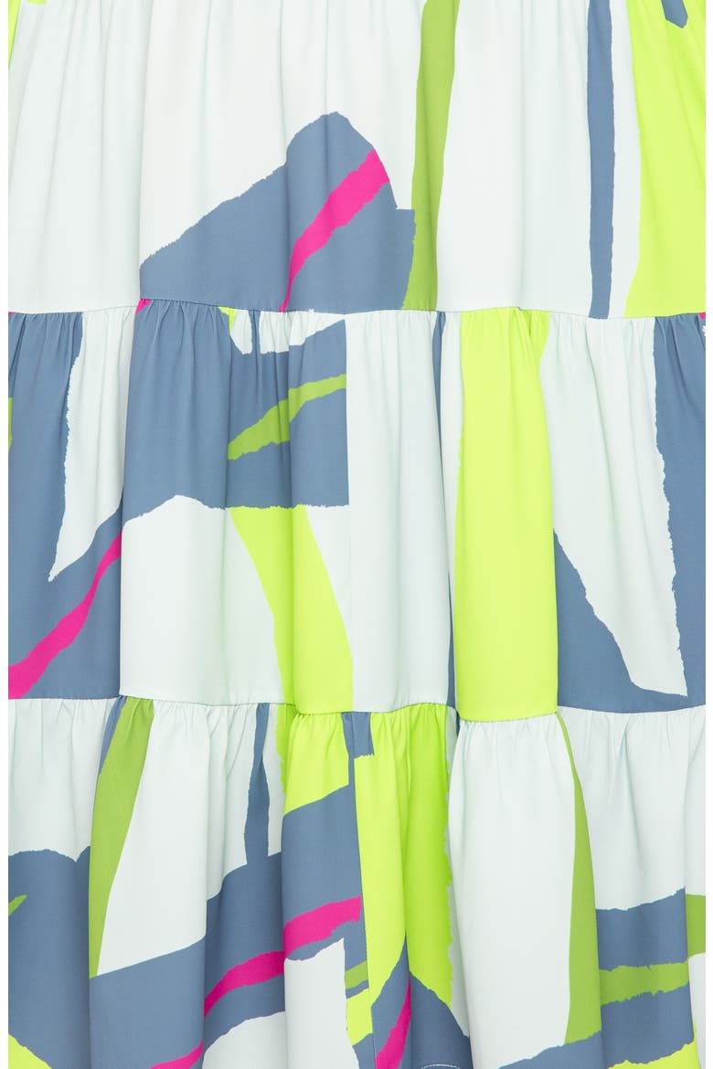 Print Tiered Shirtdress, Alternate, color, GREY MULTI