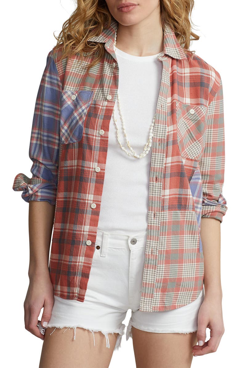 Polo Ralph Lauren Plaid Button-Up Shirt, Main, color,