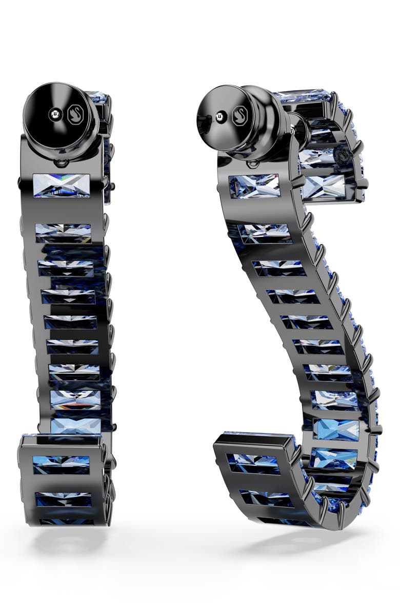 Swarovski Matrix S-Shaped Drop Earrings, Alternate, color, Blue