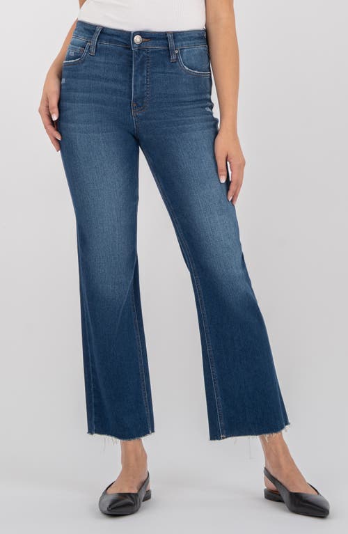 Kut From The Kloth Kelsey High Waist Raw Hem Straight Leg Jeans In Blue