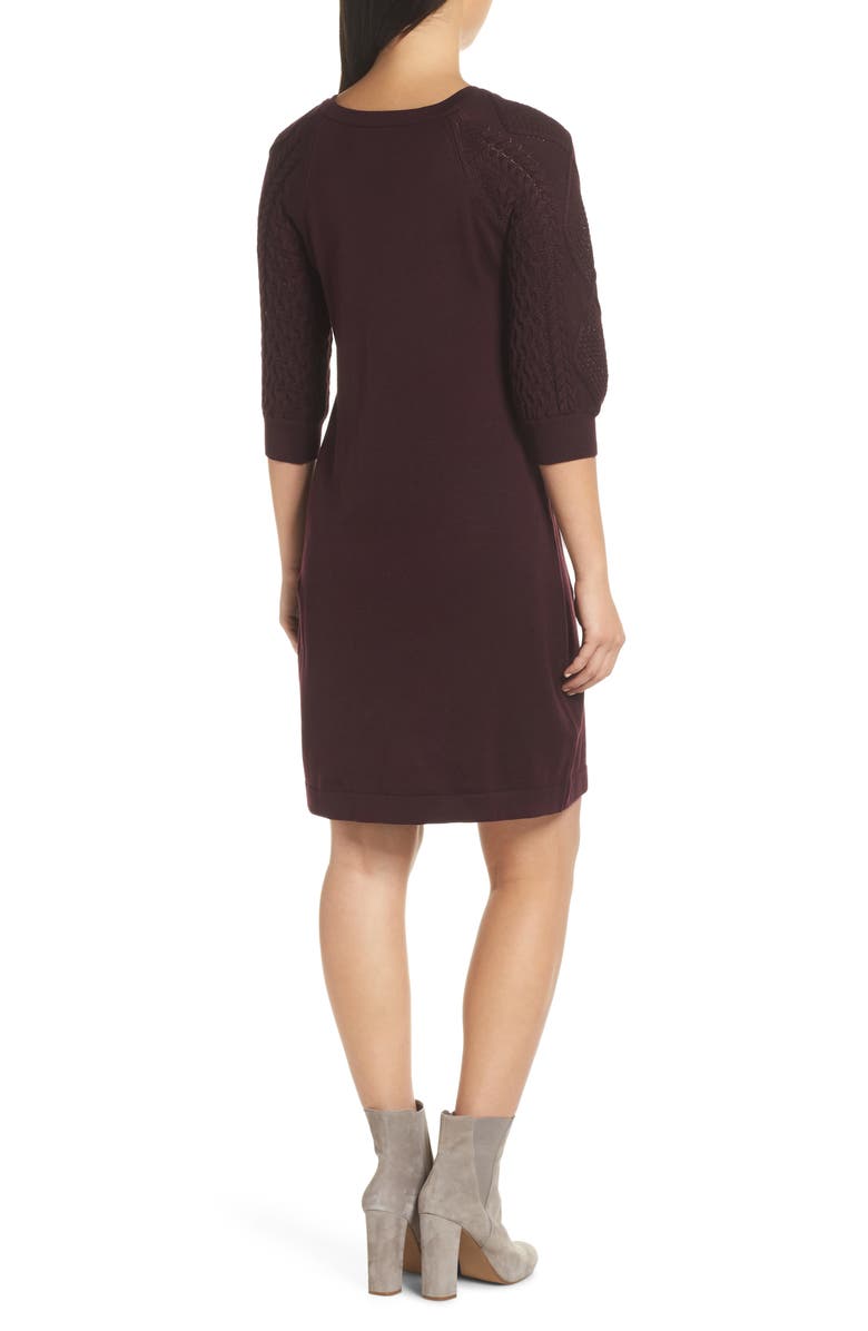 Eliza J Cable Sleeve Sweater Dress, Alternate, color,