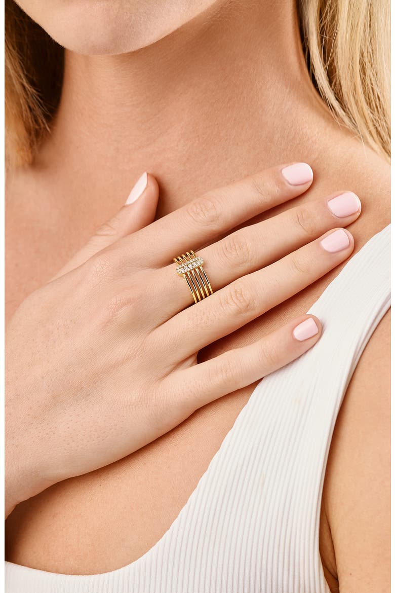 18K Gold Mika Natural Diamond Multi Row Bar Wide Ring (Online Trunk Show), Alternate, color, 18K YELLOW GOLD/ DIAMOND