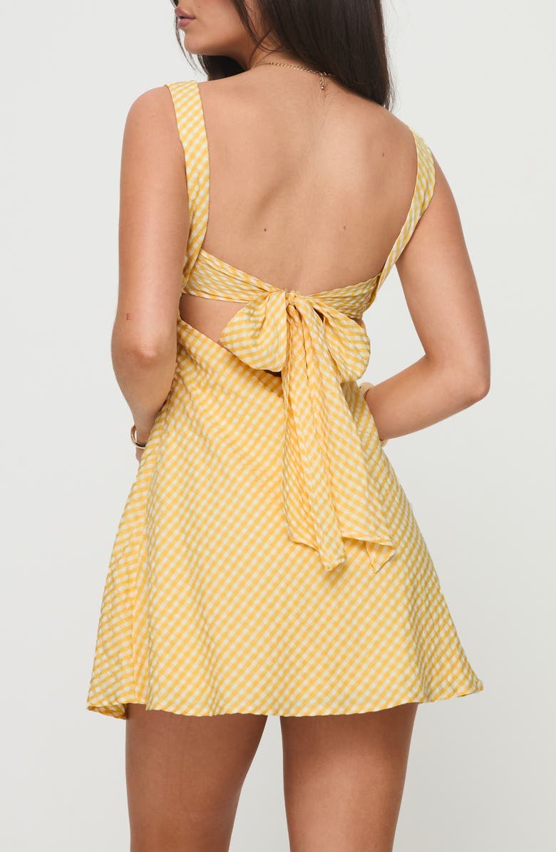 Princess Polly Mcbeath Gingham Minidress, Alternate, color, Yellow
