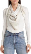 COACH Textured Signature Logo Square Silk Scarf