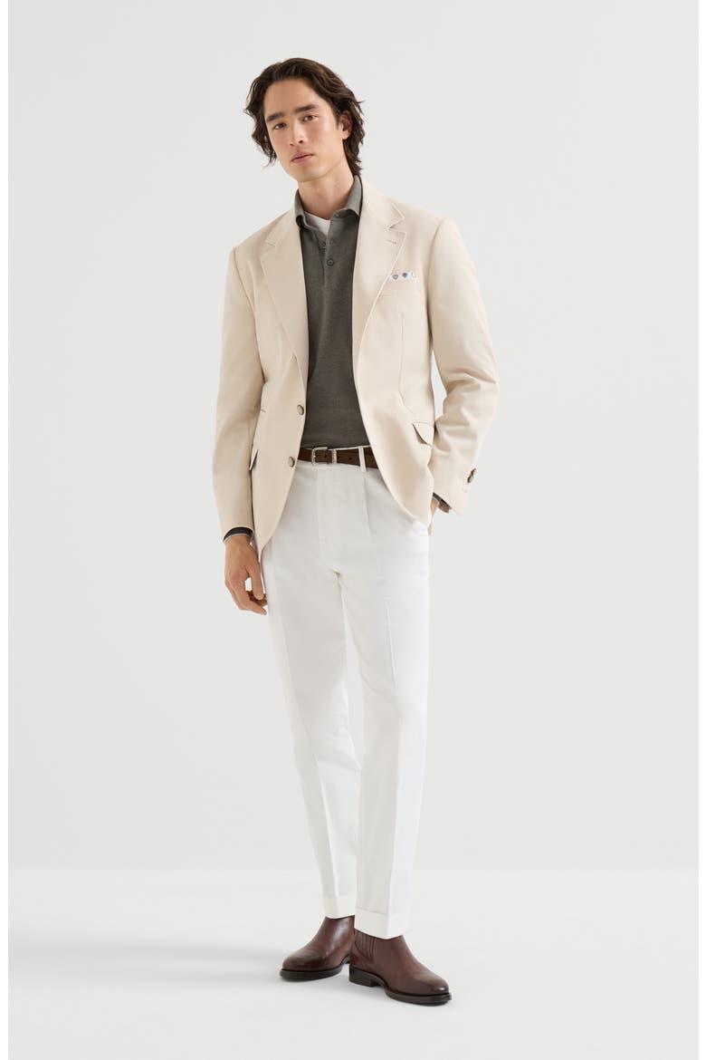 Cashmere knit polo shirt, Alternate, color, Military