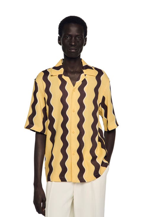 Printed linen shirt