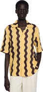 SANDRO Printed linen shirt