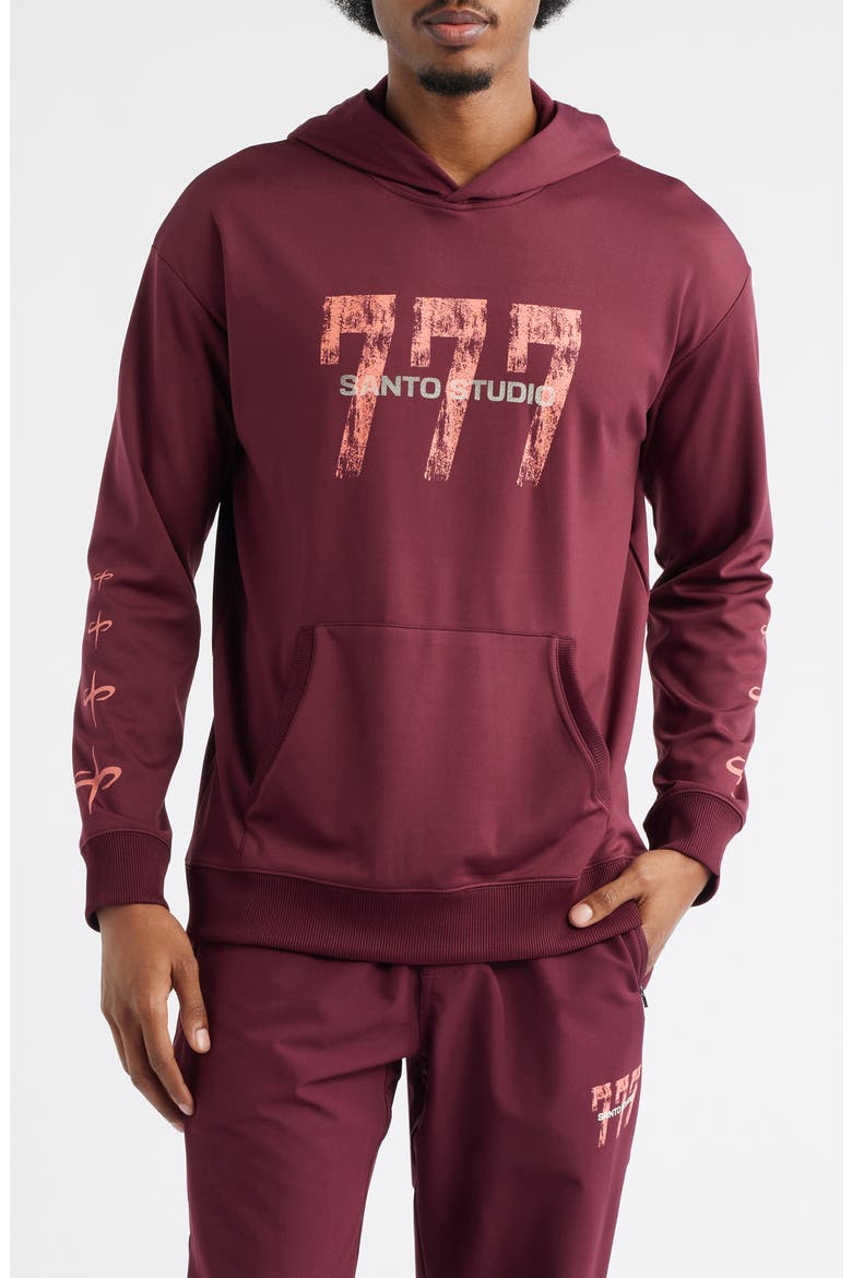 Tempo 777 Enjoy Comfort Comfort Fleece Graphic Hoodie, Main, color, MERLOT