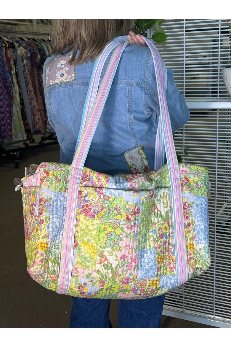 Garden Collage Patchwork Duffle Bag, Alternate, color, Green