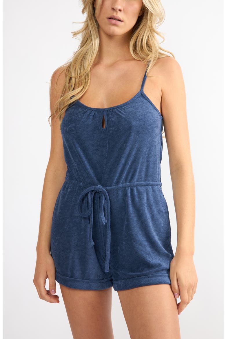 The Coastal Terry Cloth Cover-Up Shirtdress, Alternate, color, NAVY
