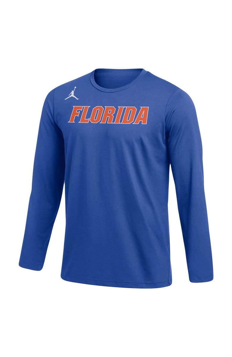 Jordan Brand Men's Jordan Brand Royal Florida Gators Logo Practice Performance Long Sleeve T-Shirt, Alternate, color, 