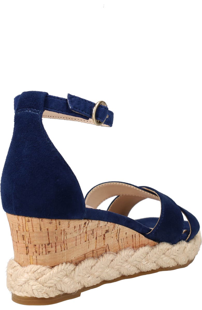 Pelle Moda Pippen Ankle Strap Wedge Slide Sandal, Alternate, color, Midnight