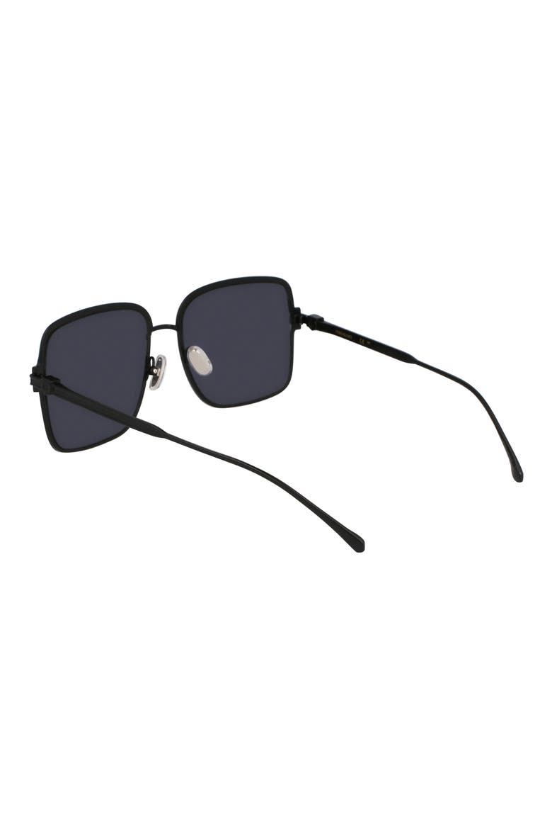 Gancini 57mm Modified Rectangular Sunglasses, Alternate, color, MATTE BLACK