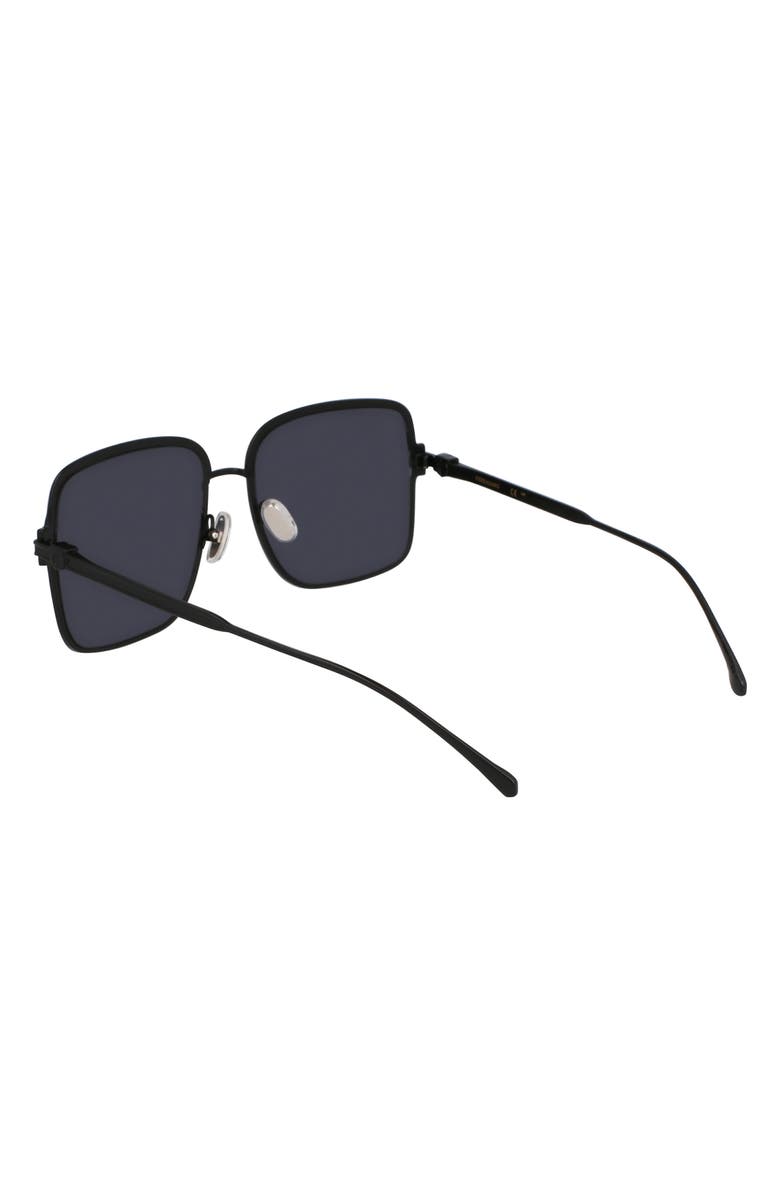 FERRAGAMO Gancini 57mm Modified Rectangular Sunglasses, Alternate, color, Matte Black