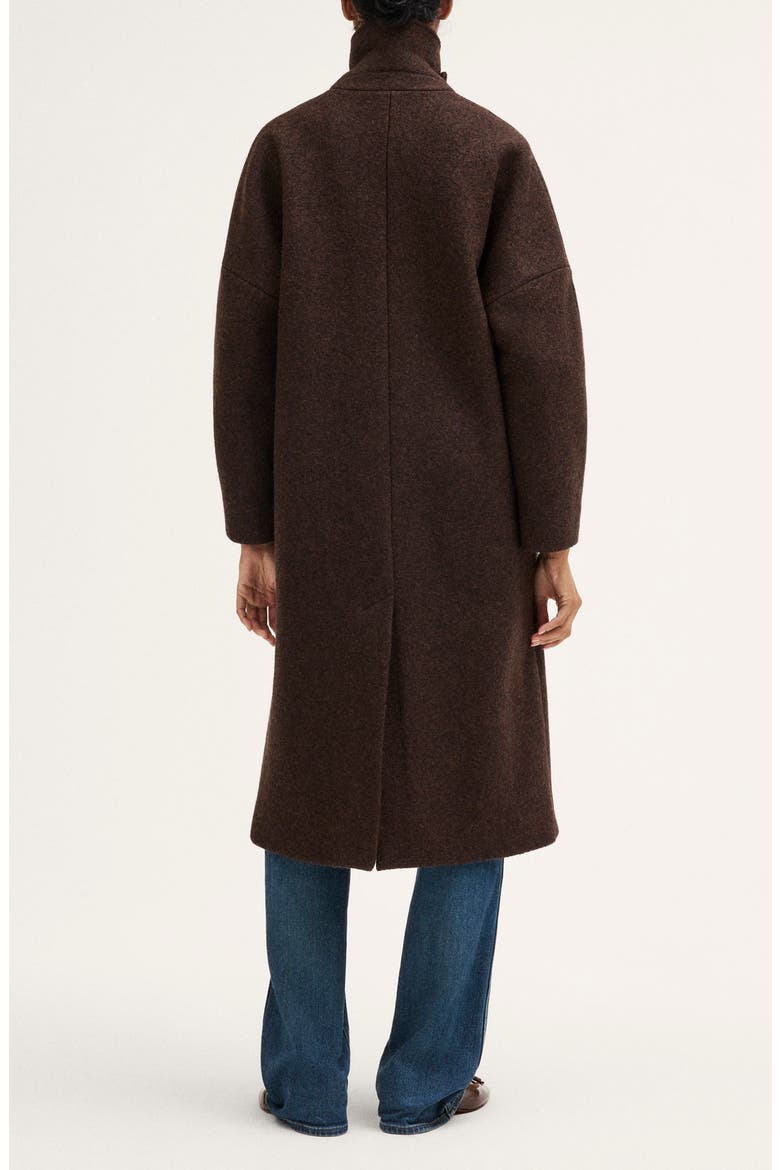 The Simone Cocoon Coat in Boiled Wool, Alternate, color, RICH BROWN