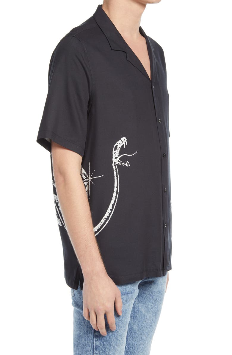 Ksubi Serpent Relaxed Fit Short Sleeve Button-Up Camp Shirt, Alternate, color, 