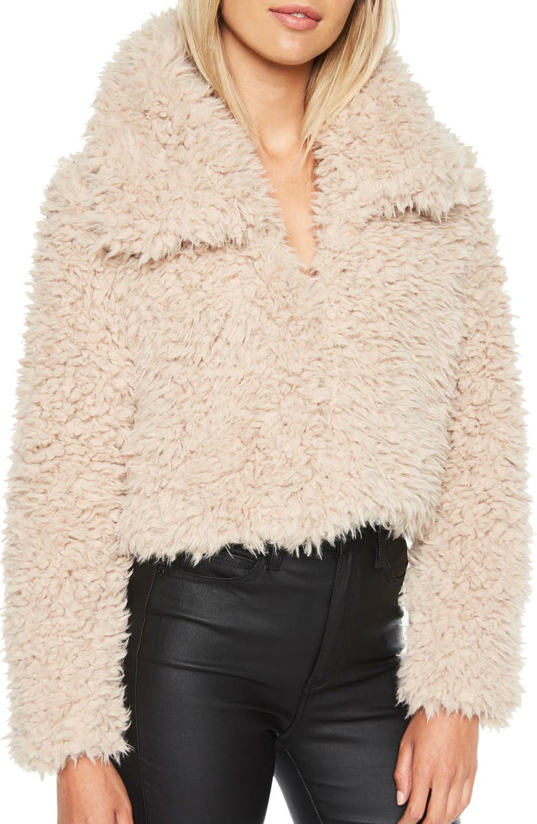 Bardot Faux Fur Jacket, Alternate, color, 