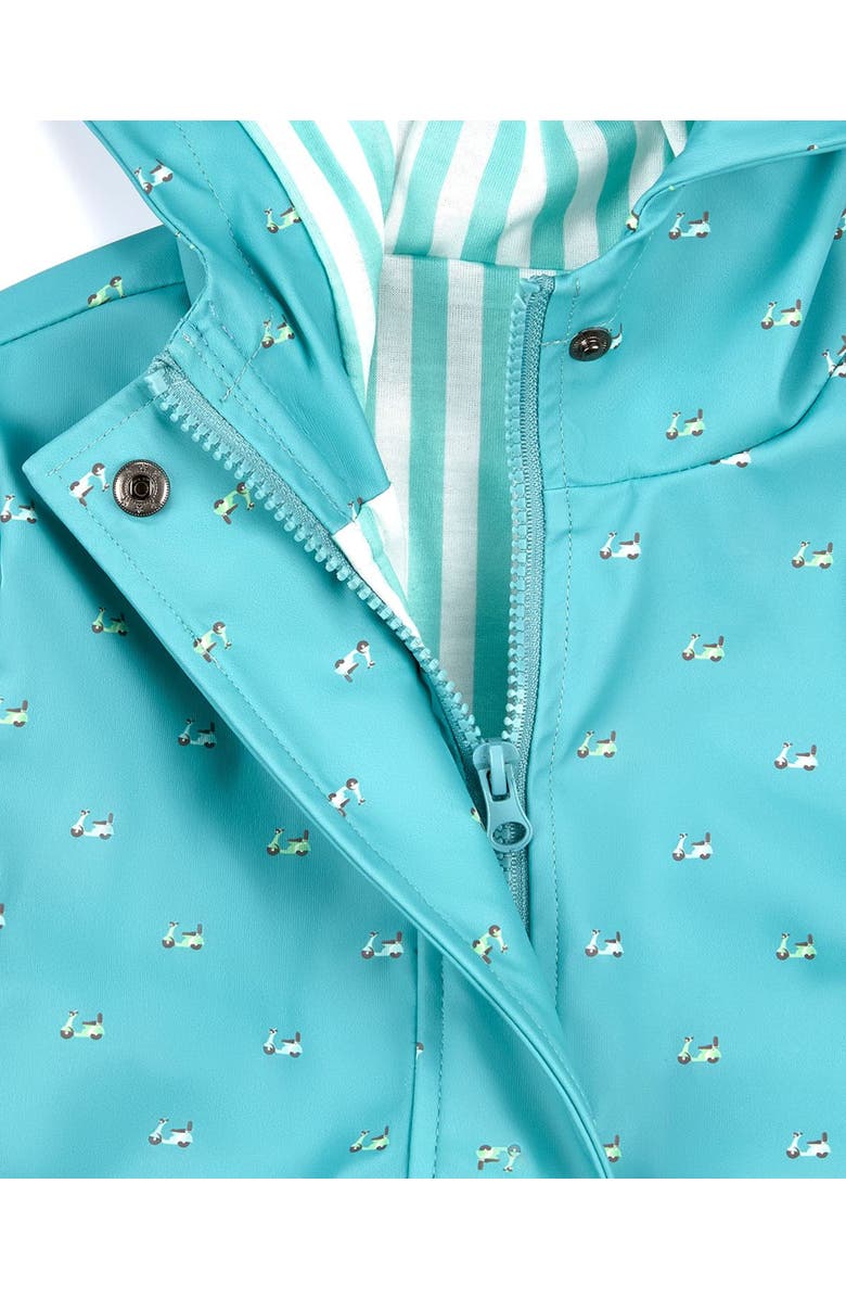 MeMoi Lined Raincoat with Attached Self-Storage Pouch, Alternate, color, Teal