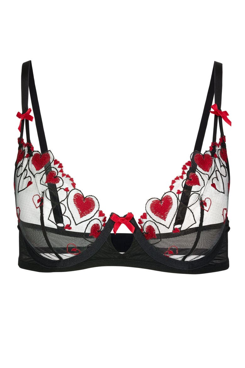 Esmay Unlined Plunge Bra, Alternate, color, Black