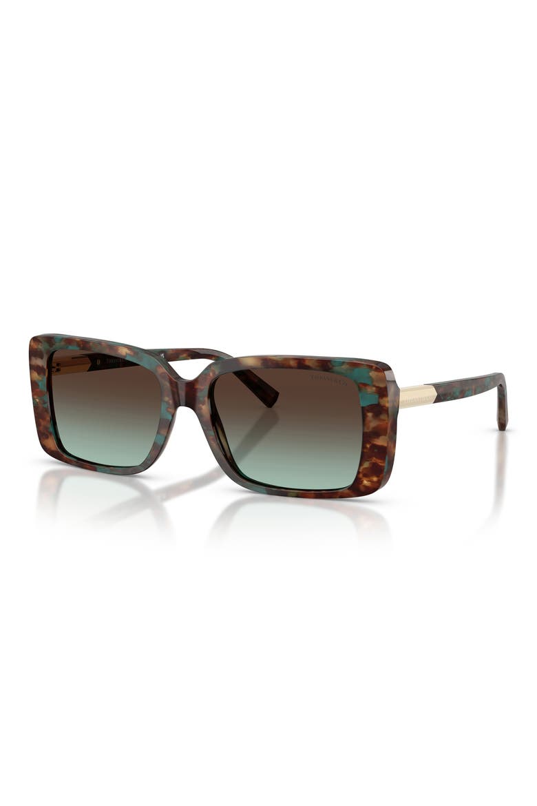 55mm Gradient Rectangular Sunglasses, Alternate, color, BROWN TIFFANY HAVANA / AZURE