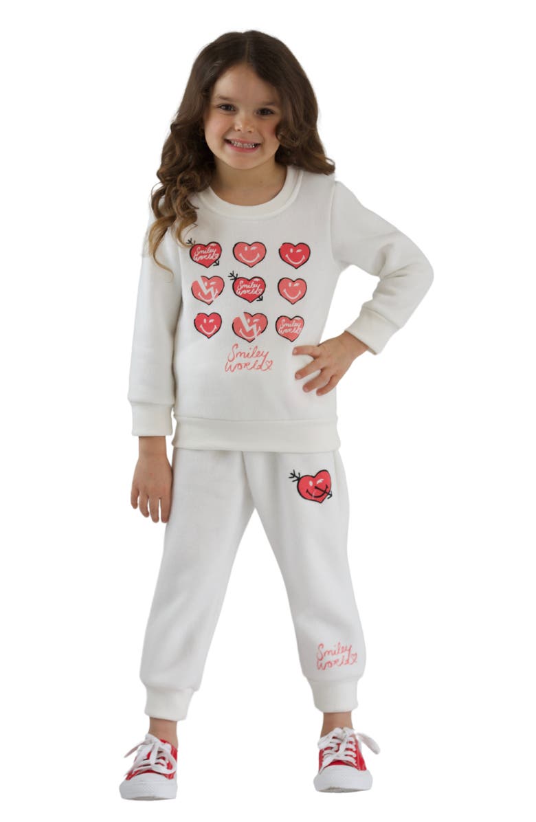 Mia Belle Girls Girls SmileyWorld Love Yourself Sweatshirt & Jogger Set, Main, color, 