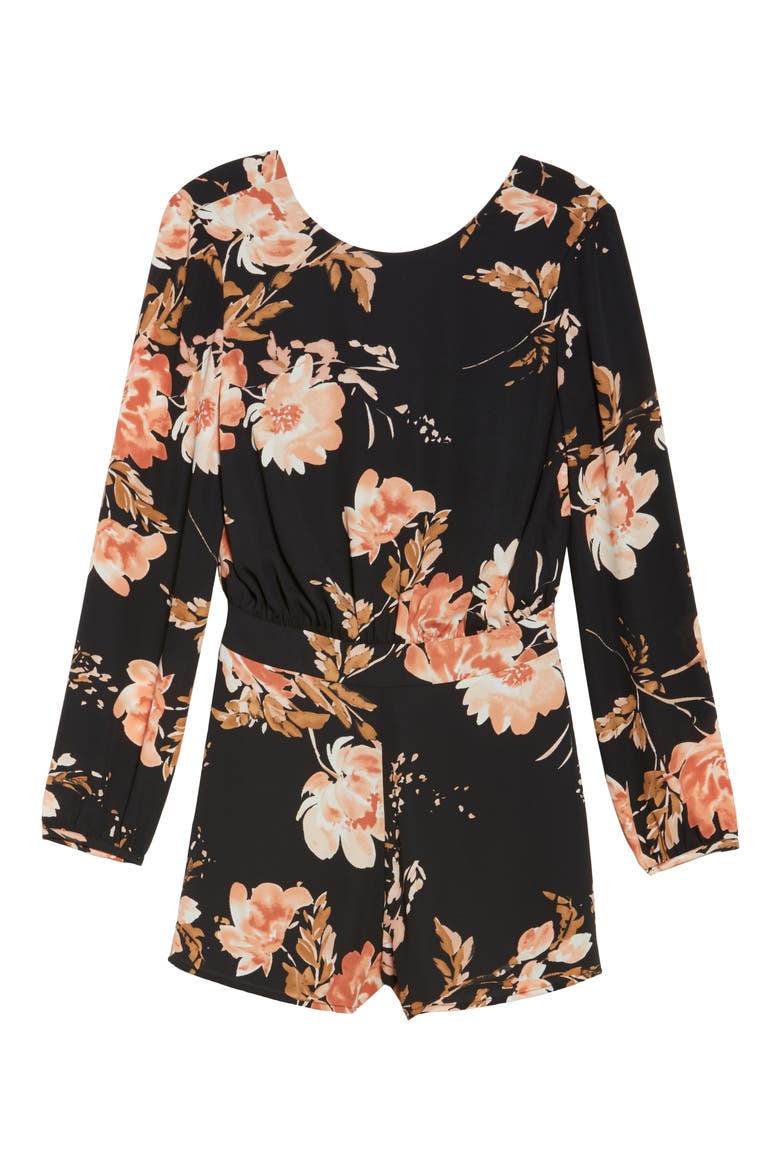 Flower Power Romper, Alternate, color, BLUSHING RUST ROSES