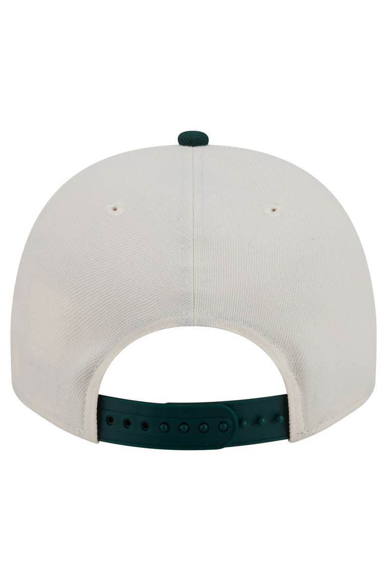 Men's New Era  Cream/Dark Green Chicago Cubs Chrome A-Frame 9FIFTY Snapback Hat, Alternate, color, Cream