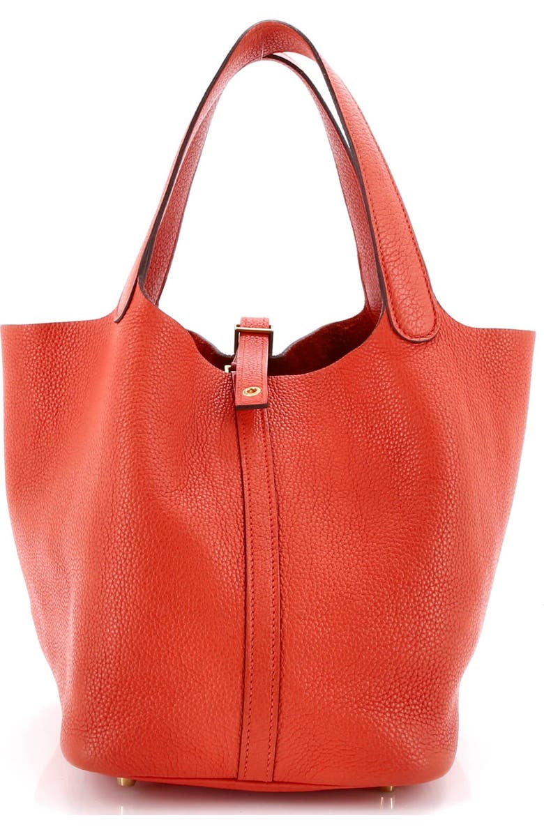 Pre-Owned Hermes Picotin Lock Bag Clemence MM, Main, color, Orange Poppy