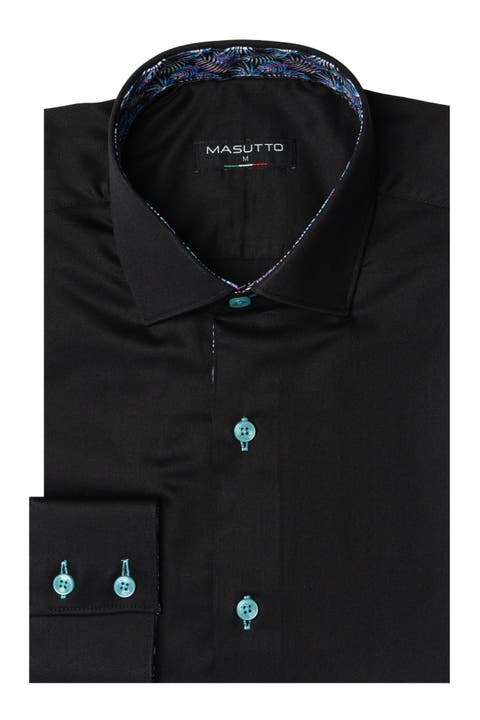 Aria Solid Button-Up Long Sleeve Shirt