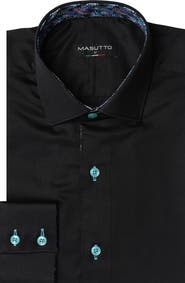 MASUTTO Aria Solid Button-Up Long Sleeve Shirt