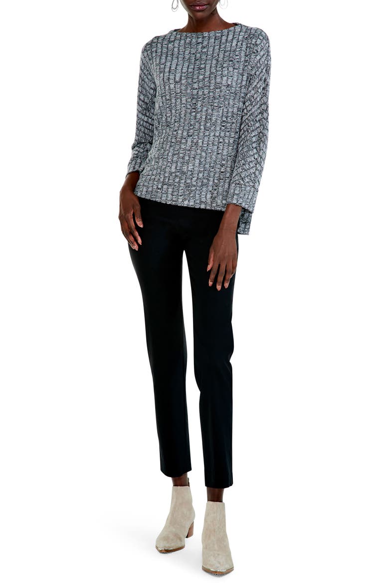 Mélange Rib Top, Alternate, color, BLACK MIX