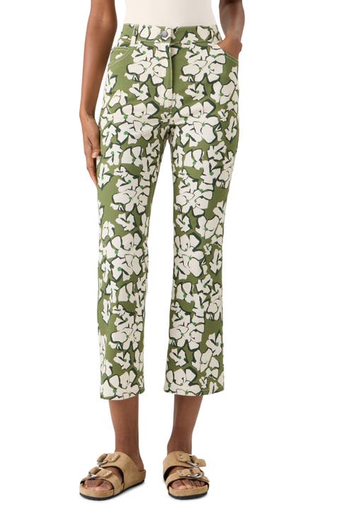 Papercut Flowers Crop Straight Leg Jeans